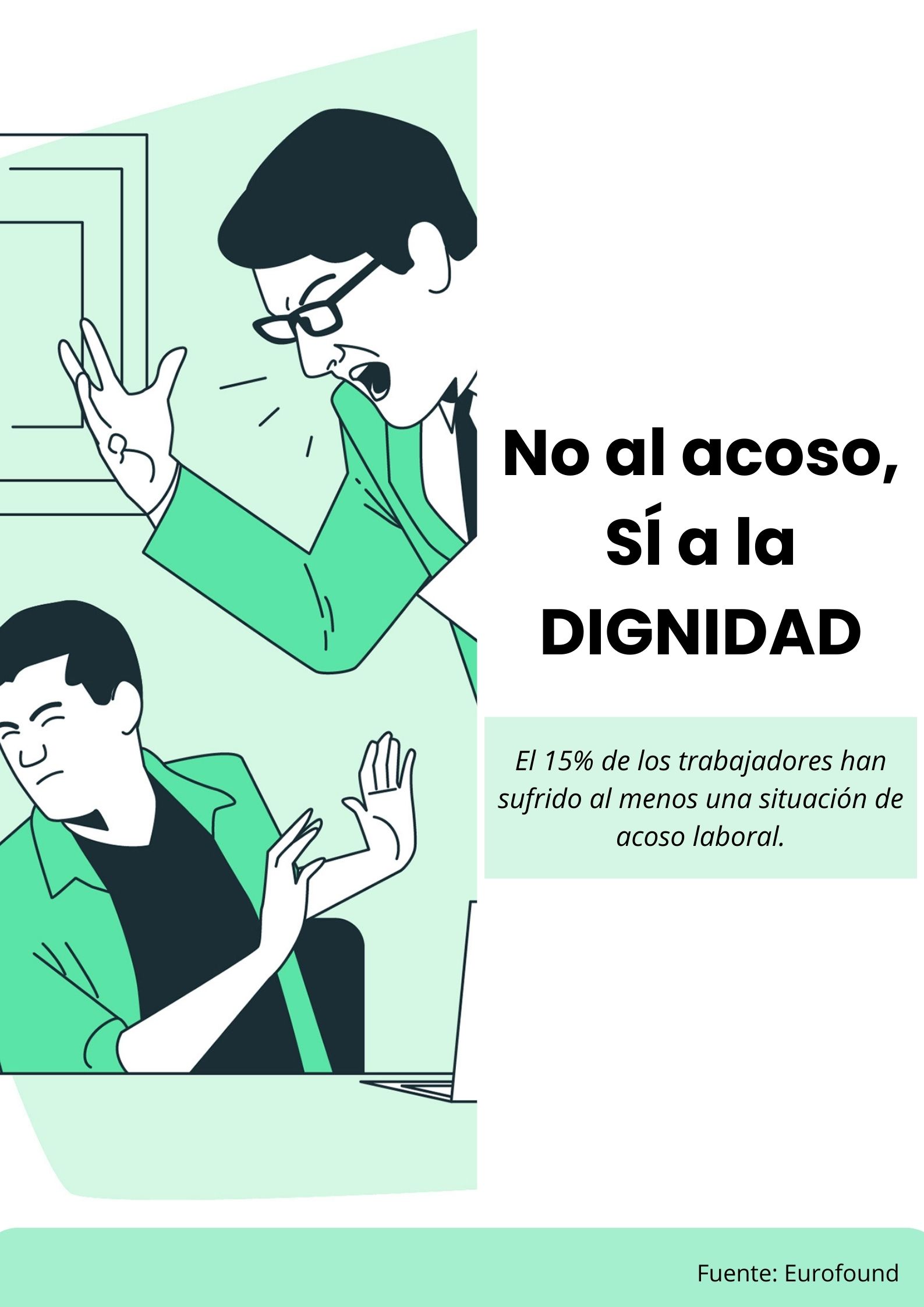 Cartel informativo sobre acoso laboral