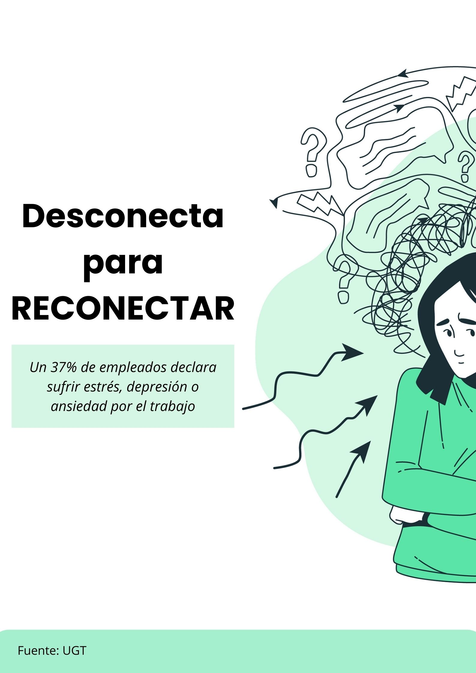 Cartel informativo sobre carga excesiva de trabajo